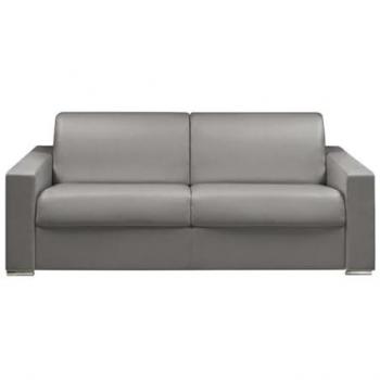 Divano Lettino 4p Ribalta con Schienali Larghe 160 cm, Memory Foam 16 cm in Similpelle Grigio