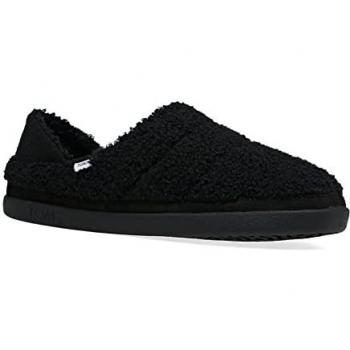 TOMS Women's Ezra Black Faux Shearling Slippers UK Size 4
