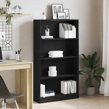Rivestimento libro rovere nero a 4 ripiani