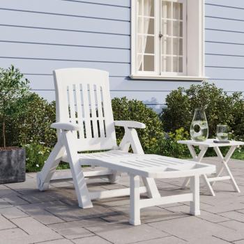 Vidaxl Folding Sun Lounger with Wheels White