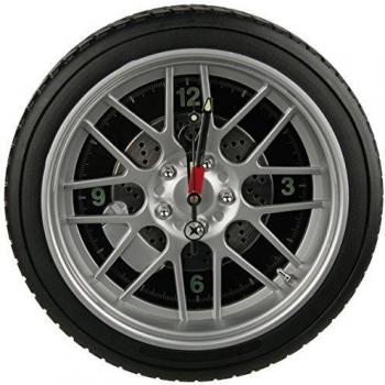 Pneu avec horloge intégrée à 16 LED et bracelet en silicone noir de 35 cm