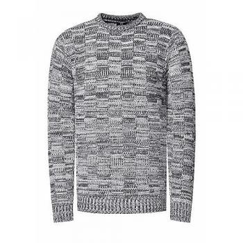 RUSTY NEAL Strickpullover für Herren, Größe L, unifarben weiß, dezente Musterung