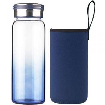Cleesmil Sport Wasserflasche 1000 ml Glas BPA-frei
