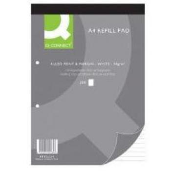 Q-Connect Feint Ruled Margin Headbound Refill Pad 200 Pages A4 (5 Pack) KF02234