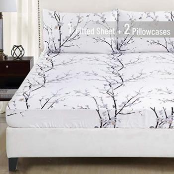 YEPINS Soft Brushed Microfiber Fitted Sheet with Deep Pockets, Double Size