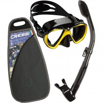 Cressi Ranger Snorkeling Set: Anti-Leck Maske + 3‑Kanal Dry Schnorchel für Erwachsene