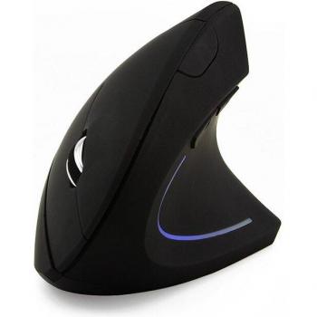 Colorful Light Wireless Ergonomic Optical Mouse 2.4G, 800/1200/1600DPI Vertical Design with Wrist Healing and Mouse Pad Kit for PC