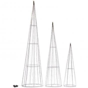 LED White Tree Cone Trio