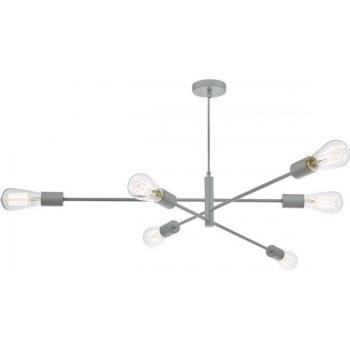 Alana 6‑Puntos de Luz Industrial Gris Semientopado