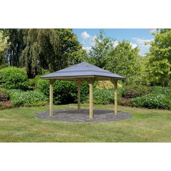 Gartenpavillon Karibu »Bergen 1«, BxTxH: 338x338x290 cm, H-Pfostenanker