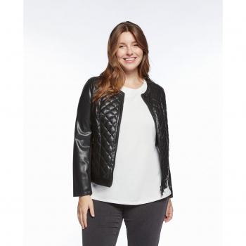Chaqueta acolchada de mujer estilo biker con cremallera