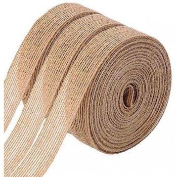 Long Burlap Fabric Rolls with Ribbon for Decoration (10M x 2cm Each)
