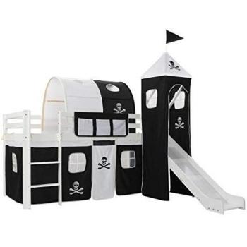 VidaXL Letto a Castello per Bambini con Scivolo e Scala in Pino 97x208cm