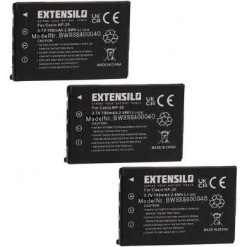 Batteries Li‑ion Extensilo Trio – 700 mAh, 3,7 V, compatible Casio SX‑S770/EX‑Z8/EX‑Z770
