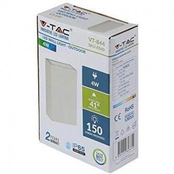 V‑Tac VT‑844 COB LED 4 W Luz Parapetada Arriba/Abajo – Blanco Frío 6500 K, IP65