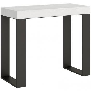 Itamoby Console 90×77×40 cm – Effet Bois Frêne Blanc