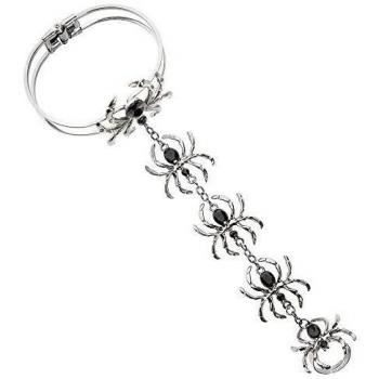 Widmann 09663: Schwarzes Spinnenring-Armband für Kostüm