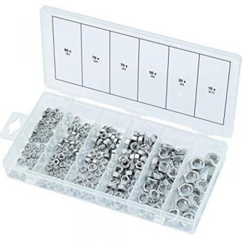 KS Tools 970.0450 Surtido de tuercas de acero inoxidable, 300 piezas