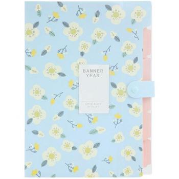 Skydue Blumen-Gedruckter Dokumenten-Organizer (Blau)