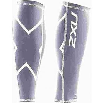 2xu Mens Flexible Compression Unisex White/Silver Calf Guards