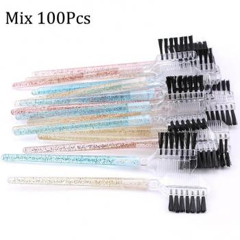 20Pcs 2in1 Eyelash and Eyebrow Makeup Brush