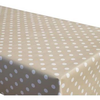 Couverture imperméable à pois pour repas, 140 × 180 cm (beige & blanc)