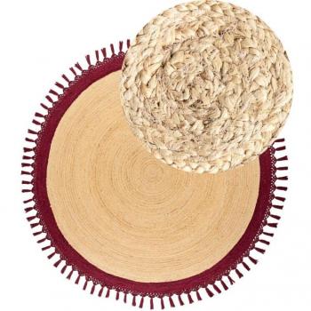 Spirale Rustica Tappeto Beige e Rosso 200 cm