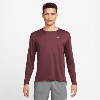 Nike Herren Laufshirt DRI-FIT UV MILER Langarm Rot XL