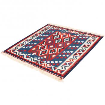 Morgenland Wohnaccessoire: Orientalischer Kelim Teppich, dunkelblau, 104 × 103 cm