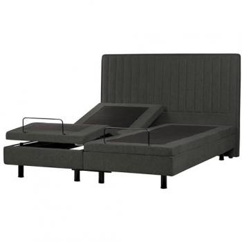 BELIANI Modern EU Electric Super King 6ft Bed – Remote & Fabric Upholstery, Dark Grey Duke II
