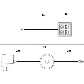 Trendteam LED Schrankbeleuchtung 16-flammig mit integriertem LED-Board und Ein-/Ausschalter, Warmweiß