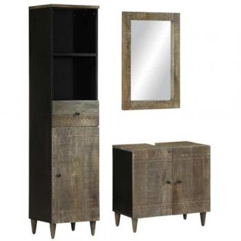 Vidaxl 3 Piece Bathroom Furniture Set Solid Wood Mango