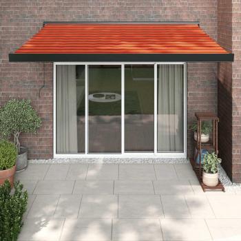Orange and Brown Retractable Awning 3x2.5 m Fabric and Aluminium