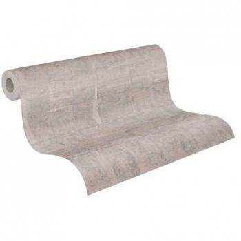 Papel Pintado Textura Baldosas Desgastadas Taupe “Grunge Natural”