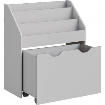 KreativKids 3‑Level Bücher & Spielzeug Regal – Rollbar