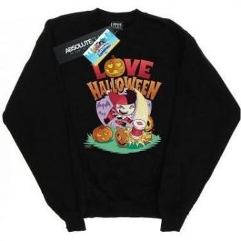 DC Comics Women's Super Friends Harley Quinn Love Halloween Sweatshirt L Black