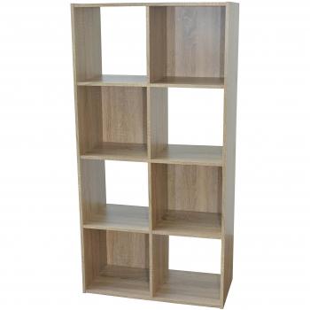 Calicosy Étagère de rangement 8 cases COMPO, couleur marron, 30×123×62 cm