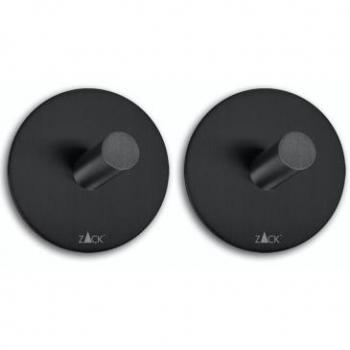 Haken à serviette rond (Ø 4,5 cm) – ensemble de 2 – Noir