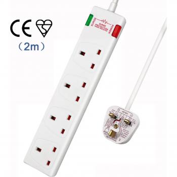 4 Gang Extension Lead with Surge-Protected, 2M, 13A