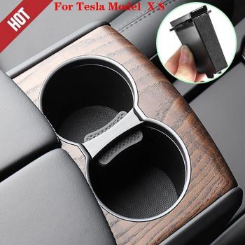 Wasserbecher Slot Halter Clip, kompatibel mit Tesla Modell X S 2012-2022, schwarz, ABS-Grenze, einzeln