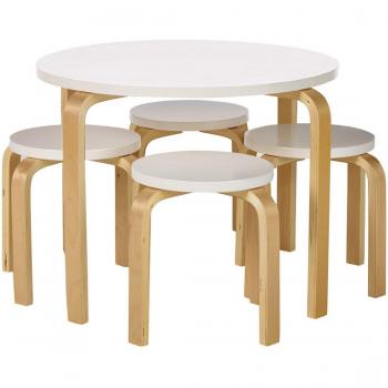 Mini Home: Mesa y Taburetes de Madera de Haya
