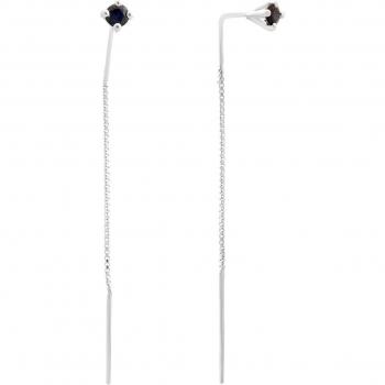 Zilveren oorhangers met echte saphier 0,755 ct