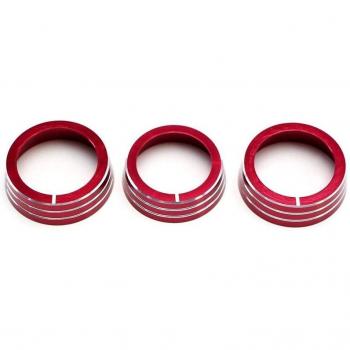 Accesorios de perilla de aire acondicionado de aluminio rojo (3 uds) para MK6 Golf Jetta