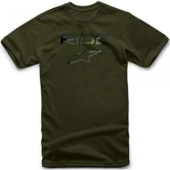 Camiseta Alpinestars Ride 2.0 Camo, Talla L, Hombre, Verde Militar