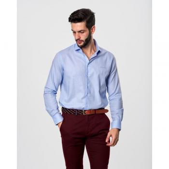 Spagnolo camisa celeste cuello cutaway para hombre