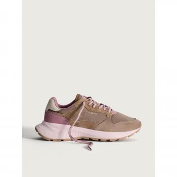 Hoff Budapest II Zapatillas de Cuero Plano con Cordones, Tonos Marrón-Lila