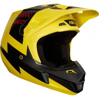 Fox V2 Master Casque MX Noir et Jaune – Petite taille