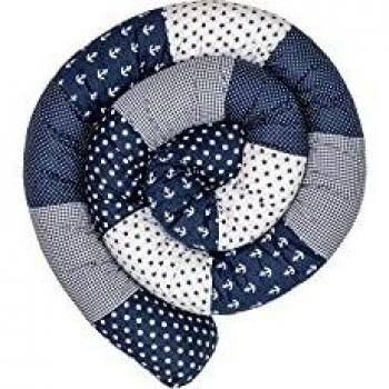 ULLENBOOM ® Nackenrolle Kuschelschlange Anker Blau 300x13 cm