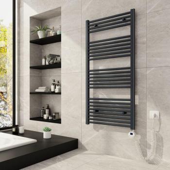 Sèche-Serviette Radiateur 600W Anthracite avec Affichage Numérique