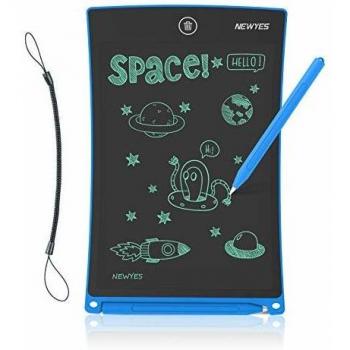 NEWYES LCD Drawing and Writing Tablet, 8.5 Inch, Ideal for All Ages, with Blue Frame
